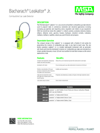 Thumbnail of document Data Sheet - Leakator Jr. Gas Leak Detector